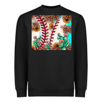 Black baseball leopard turquoise cactus sunflower Heavyweight Sweatshirt - JahusDesignShop