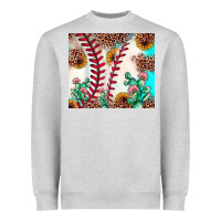 Heather Grey baseball leopard turquoise cactus sunflower Heavyweight Sweatshirt - JahusDesignShop