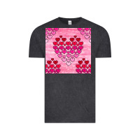 Vintage Black valentines day hearts seamless pattern Vintage Tee - BundleAndBundleShop