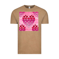 Vintage Coffee valentines day hearts seamless pattern Vintage Tee - BundleAndBundleShop