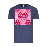 Vintage Denim valentines day hearts seamless pattern Vintage Tee - BundleAndBundleShop