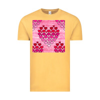 Vintage Mustard valentines day hearts seamless pattern Vintage Tee - BundleAndBundleShop