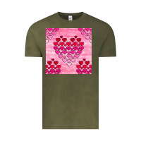 Vintage Olive valentines day hearts seamless pattern Vintage Tee - BundleAndBundleShop