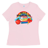 Bubblegum Pink back to school hello kindergarten 3200x2400 Ladies Tee - AdoDesignShop