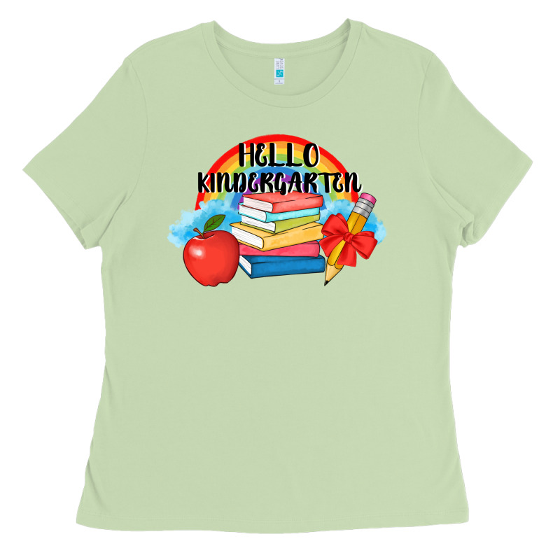 Back To School Hello Kindergarten 3200x2400 Ladies Tee by AdoDesignShop | Teevron