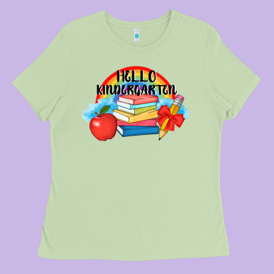 Back To School Hello Kindergarten 3200x2400 Ladies Tee Designed By Adodesignshop
