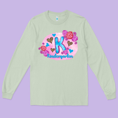 Back To School Flowers Kindergarten 3200x2400 Long Sleeve Tee Designed By Adodesignshop