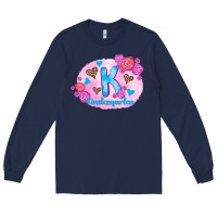 Navy back to school flowers kindergarten 3200x2400 Long Sleeve Tee - AdoDesignShop