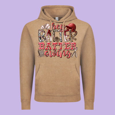 Hey Batter Batter Swing Vintage Hoodie Designed By Racoondesign