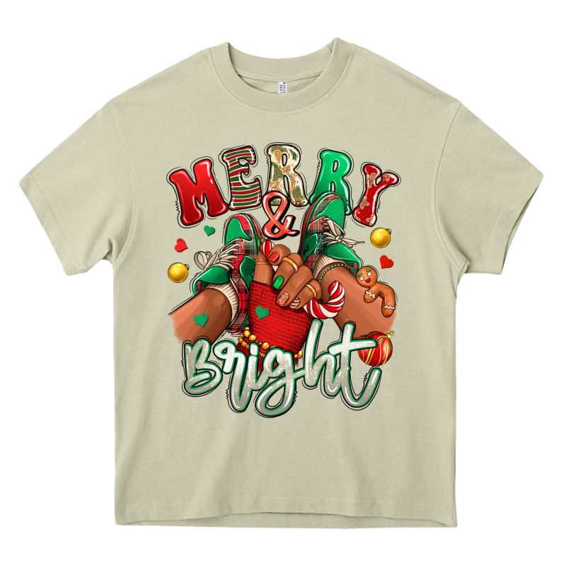 Merry And Bright Black Kid Sneakers Heavy Core Tee by RanaPortraitStore | Teevron