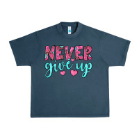 Midnight Navy never give up Urban Heavy Tee - JahusDesignShop