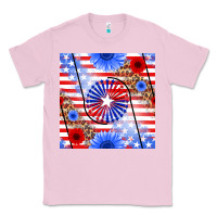 Bubblegum Pink patriotic usa flag and sunflower Classic Tee - BundleAndBundleShop