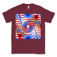 Burgundy patriotic usa flag and sunflower Classic Tee - BundleAndBundleShop