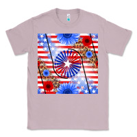 Lilac patriotic usa flag and sunflower Classic Tee - BundleAndBundleShop