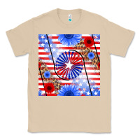 Mushroom patriotic usa flag and sunflower Classic Tee - BundleAndBundleShop