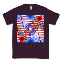 Plum patriotic usa flag and sunflower Classic Tee - BundleAndBundleShop