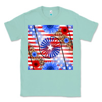 Seafoam patriotic usa flag and sunflower Classic Tee - BundleAndBundleShop