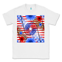 White patriotic usa flag and sunflower Classic Tee - BundleAndBundleShop