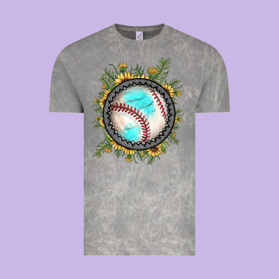 Baseball Gemstone Sunflower Vintage Tee Designed By Jahusdesignshop