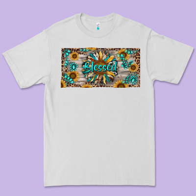 Premium Tee Blessed With Sunflower And Gemstone