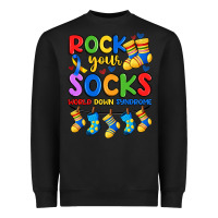 Black rock your  world down syndrome Heavyweight Sweatshirt - Artiststas