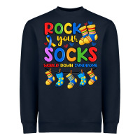 Navy rock your  world down syndrome Heavyweight Sweatshirt - Artiststas