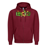Burgundy lucky st patrick s day Zipper Hoodie - MaliasSmallBusiness