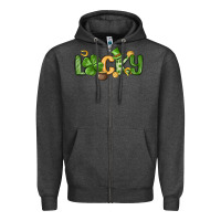 Charcoal Heather lucky st patrick s day Zipper Hoodie - MaliasSmallBusiness