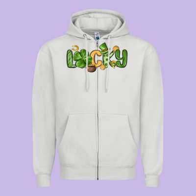 Lucky St Patrick S Day Zipper Hoodie Designed By Maliassmallbusiness