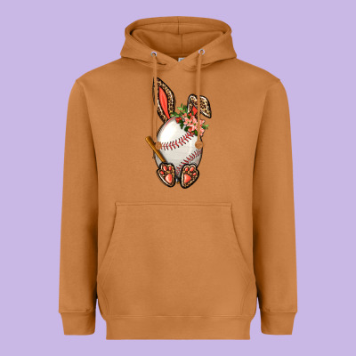 Baseball Easter Bunny Heavyweight Hoodie Designed By Bundleandbundleshop