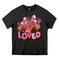 Loved Valentine's Day Afro Girl Sneakers Heavy Core Tee | Teevron