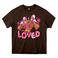 Chocolate Brown loved valentine's day afro girl sneakers Heavy Core Tee - RanaPortraitStore