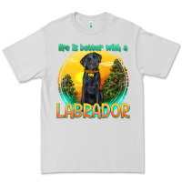 Dove Grey life is better with a labrador Premium Tee - texasbilliewilder