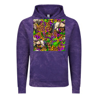 Cloud Purple mardi gras leopard horse seamless pattern Vintage Hoodie - FaDigitalArtStudio