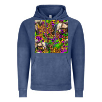 Vintage Denim mardi gras leopard horse seamless pattern Vintage Hoodie - FaDigitalArtStudio