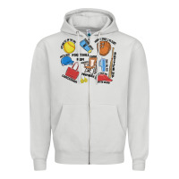 Dove Grey softball mom Zipper Hoodie - MaliasSmallBusiness