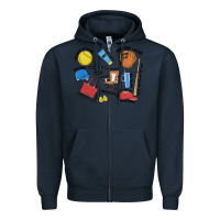 Navy softball mom Zipper Hoodie - MaliasSmallBusiness