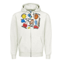 Oatmeal Heather softball mom Zipper Hoodie - MaliasSmallBusiness