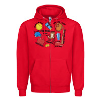 Red softball mom Zipper Hoodie - MaliasSmallBusiness