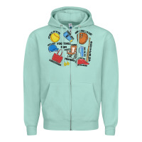 Seafoam softball mom Zipper Hoodie - MaliasSmallBusiness