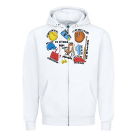 White softball mom Zipper Hoodie - MaliasSmallBusiness
