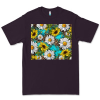 Plum Daisy and sunflower Premium Tee - RanaPortraitStore