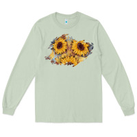 Matcha sunflower glitter leather patch Long Sleeve Tee - AdoDesignShop