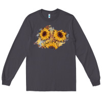 Smoke sunflower glitter leather patch Long Sleeve Tee - AdoDesignShop