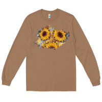 Toasted Coconut sunflower glitter leather patch Long Sleeve Tee - AdoDesignShop