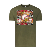 Vintage Olive baseball leopard cowhide sunflower Vintage Tee - JahusDesignShop