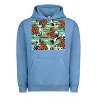 Pigment Pebble Blue serape cowhide and leopard with glitter Urban Hoodie - TumblerDesignByShophia