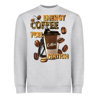 Heather Grey energy coffee fuel station Heavyweight Sweatshirt - Artiststas