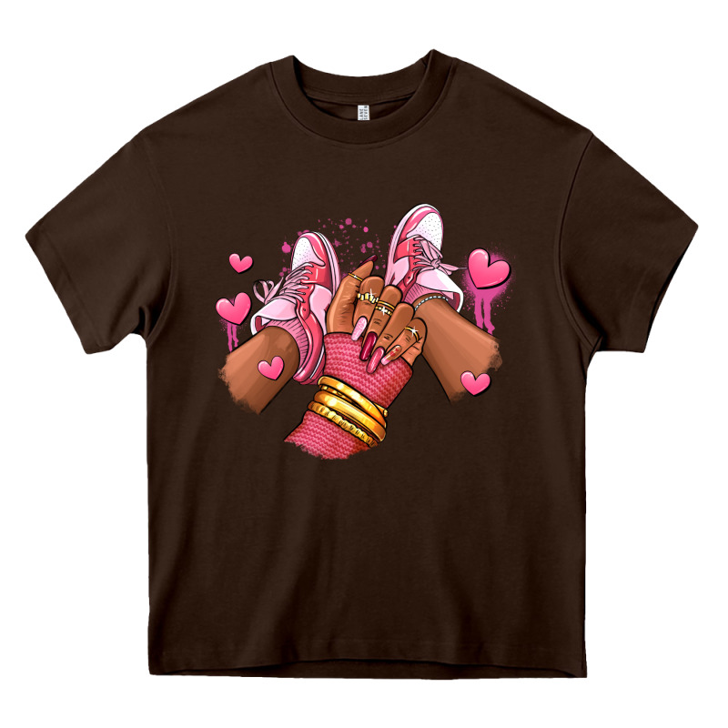Valentines Day Afro Girl Sneakers Heavy Core Tee by RanaPortraitStore | Teevron