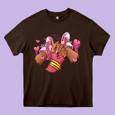 Heavy Core Tee valentines day afro girl sneakers